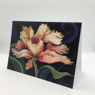 Muriel Bush - Card - Peach Parrot Tulip - Muriel Bush - McMillan Arts Centre Gallery, Gift Shop and Box Office - Vancouver Island Art Gallery