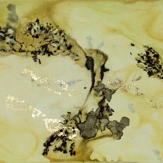 Jeanette Hawkes - Card  -Eco print on yellow paper - Jeanette Hawkes - McMillan Arts Centre Gallery, Gift Shop and Box Office - Vancouver Island Art Gallery