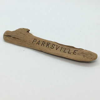 Drift Roots - Driftwood Sign "Parksville" - Drift Roots (Wes Robertson) - Wood Art - McMillan Arts Centre & MAC Box Office
