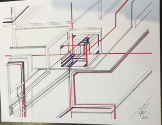 Brian T. Gartley - Line art - "Outside the box", unframed - Brian T. Gartley - Abstract - McMillan Arts Centre & MAC Box Office
