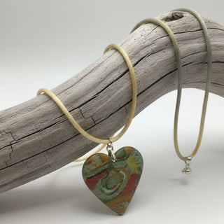 Lynn Orriss - Necklace - Polymer Clay heart - Lynn Orriss - McMillan Arts Centre Gallery, Gift Shop and Box Office - Vancouver Island Art Gallery