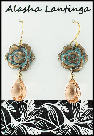 Alasha Lantinga - Earrings - "Rose with champagne quartz" - Alasha Lantinga - Jewellery - McMillan Arts Centre & MAC Box Office
