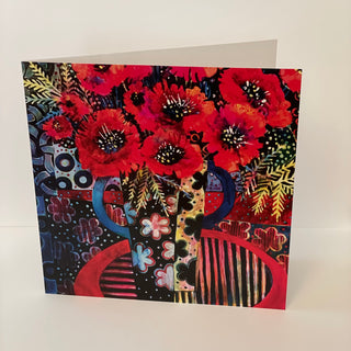 Jennifer McIntyre - Card - Poppies in floral vase - Jennifer McIntyre - McMillan Arts Centre Gallery, Gift Shop and Box Office - Vancouver Island Art Gallery