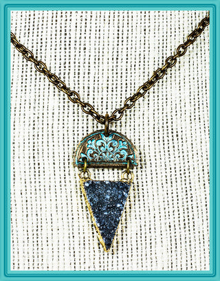 Alasha Lantinga - Necklace - "Asteria" floral with light druzy - Alasha Lantinga - Jewellery - McMillan Arts Centre & MAC Box Office