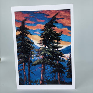 Olivia Mennie - Card -Trees & Sunset - Olivia Mennie - McMillan Arts Centre Gallery, Gift Shop and Box Office - Vancouver Island Art Gallery