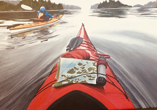 Kelly Corbett - Card - Odessey (Kayakers) - Kelly Corbett - McMillan Arts Centre Gallery, Gift Shop and Box Office - Vancouver Island Art Gallery