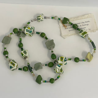 Lynn Orriss - Necklace - Funky green - Lynn Orriss - McMillan Arts Centre Gallery, Gift Shop and Box Office - Vancouver Island Art Gallery
