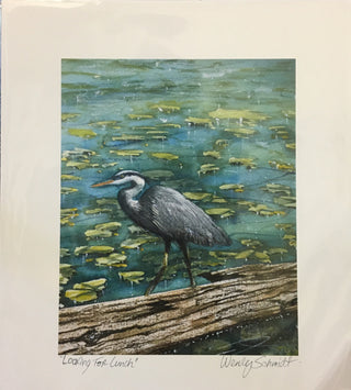 Wendy Schmidt - Matted Print - "Looking for Lunch" 14" x 12" - Wendy Schmidt - Print - McMillan Arts Centre & MAC Box Office