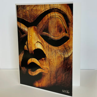 Gerald Fuller - Card -Wild Woman of the Woods, carved by Francis Horne Jr. - Gerald Fuller - McMillan Arts Centre Gallery, Gift Shop and Box Office - Vancouver Island Art Gallery