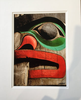 Gerald Fuller - Print - Totem Pole carved by Doug LaFortune - Gerald Fuller - McMillan Arts Centre Gallery, Gift Shop and Box Office - Vancouver Island Art Gallery